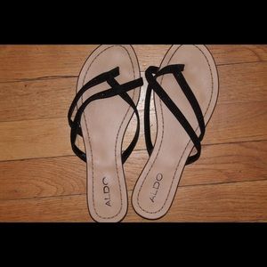 Aldo black studded strap sandals