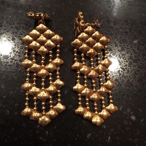 Sunahara Jewelry Beaded Metal Chandelier Earrings