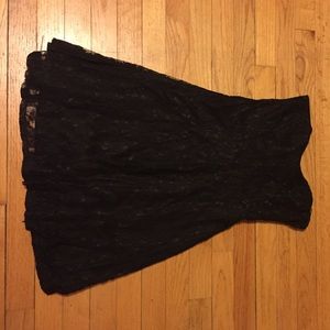 Lace black strapless dress
