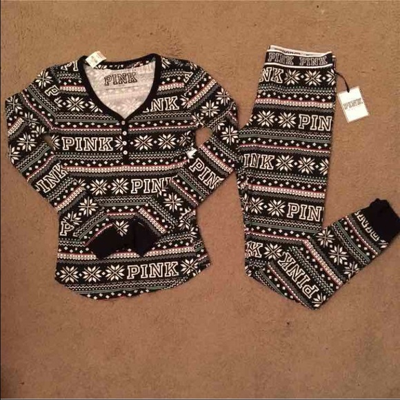 PINK thermal pajama set