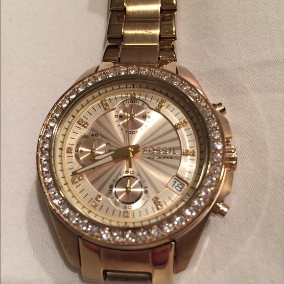 Gold women's Fossil watch
