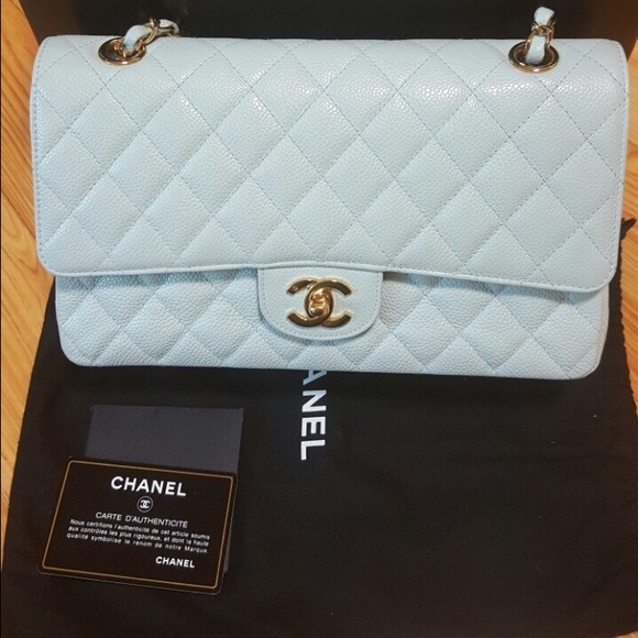 SOLD❌❌Chanel medium double flap Caviar - Mint