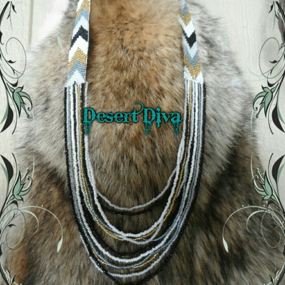 Boutique Jewelry - Chevron Seed Beads Necklace