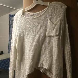 Hollister White knitted crop top