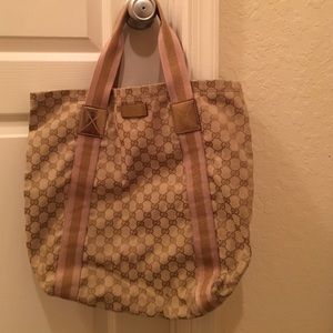 GUCCI classic Canvas tote in gold