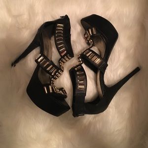 Black heels with Silver embellishments