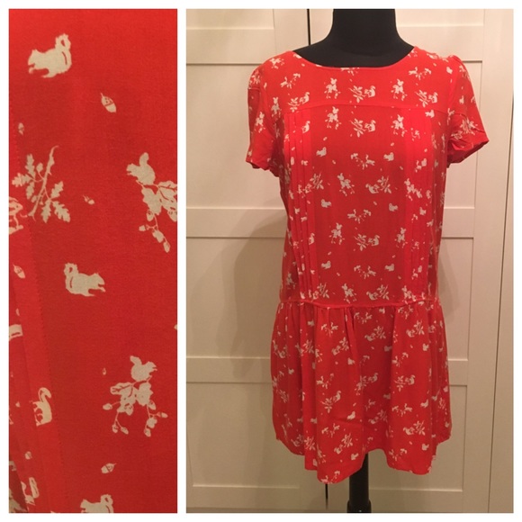 UO red & white woodland tunic dress CUTE!!!! - Picture 1 of 4
