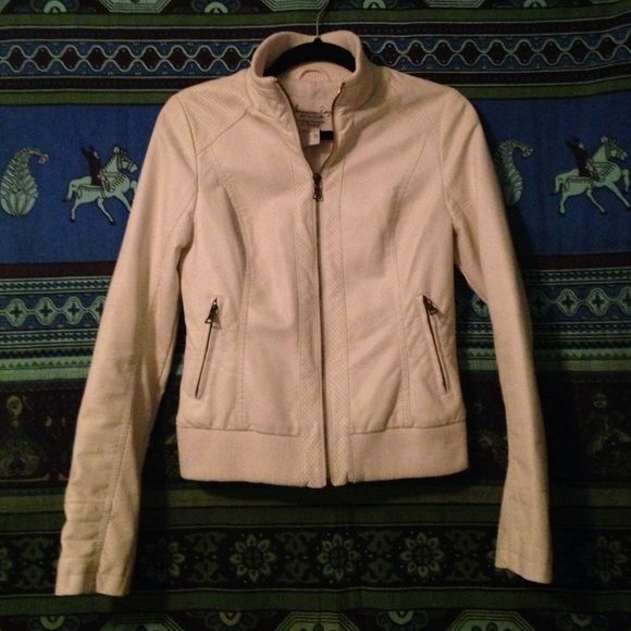 White faux leather jacket