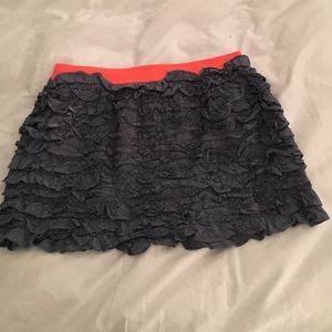 J Crew Ruffled Denim Skirt