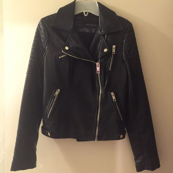 Zara Jackets & Blazers - Zara vegan Leather moto jacket black size S