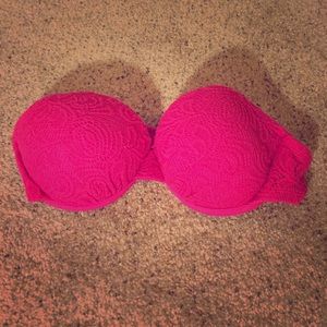 Pink Strapless Bikini Top