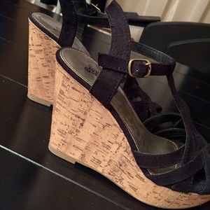 Black Cork Wedges