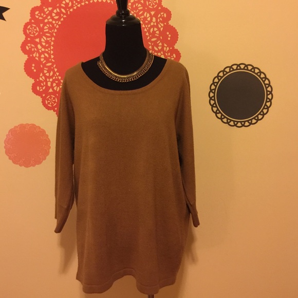 Tan Acrylic Tunic Sweater