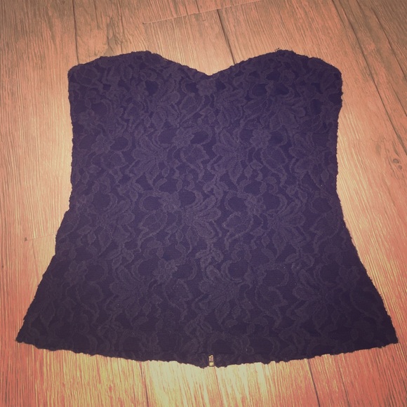 Pins and Needles lace, zip up tube top. - Picture 1 of 2