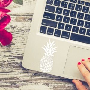Pineapple Vinyl Decal | White