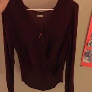 Maroon flowy long sleeve