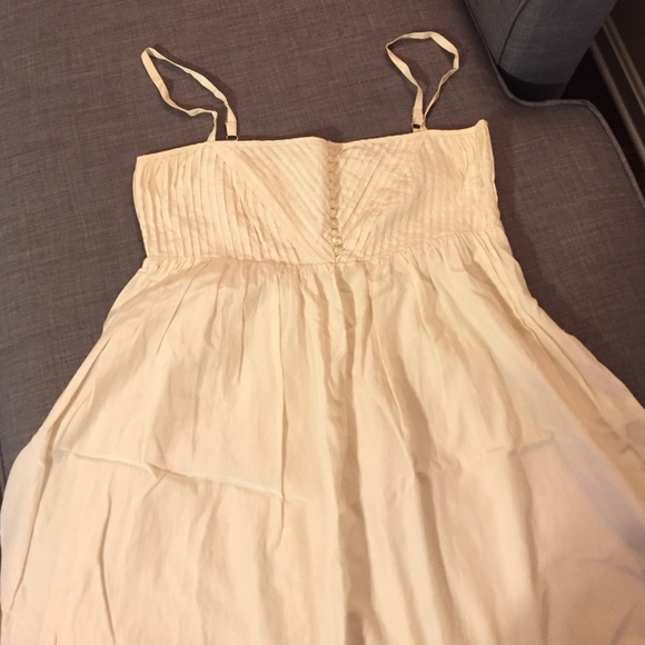 Banana Republic Cream Flowy Dress Sz 4 - Picture 1 of 4
