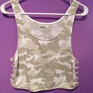 Super cute army print tank