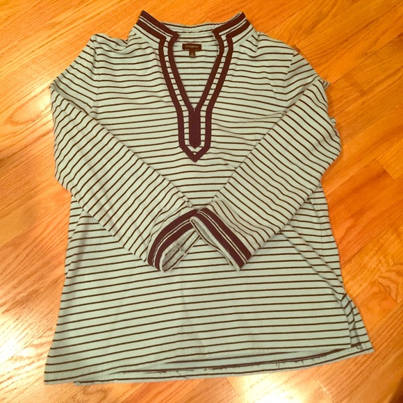 Talbots Tops - Talbots mint and navy stripe shirt