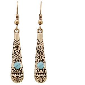Antique Turquoise Stone dangle Earrings