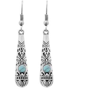 Antique Turquoise Stone Dangle Earrings