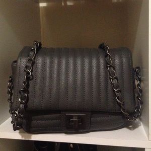 Gray cross body purse