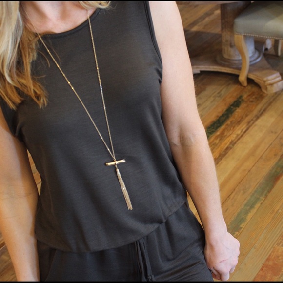 Gold nugget fringe necklace set - Picture 2 of 4