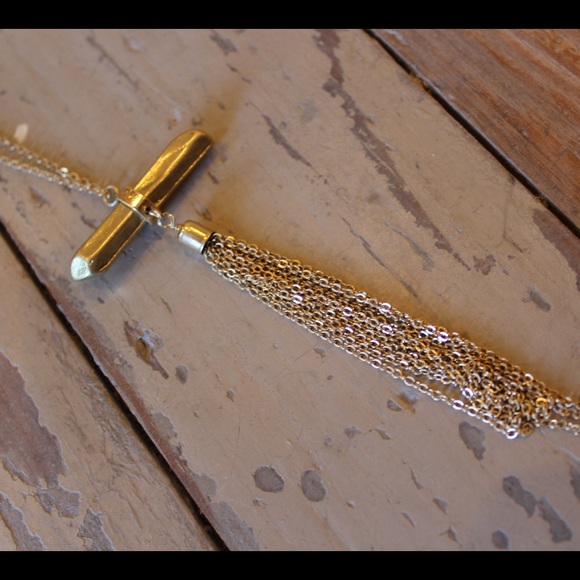 Gold nugget fringe necklace set - Picture 3 of 4