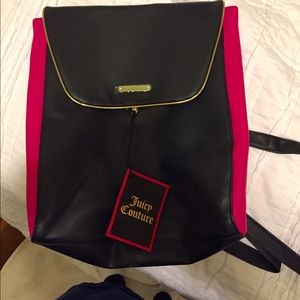 Juicy couture pink and black leather bookbag