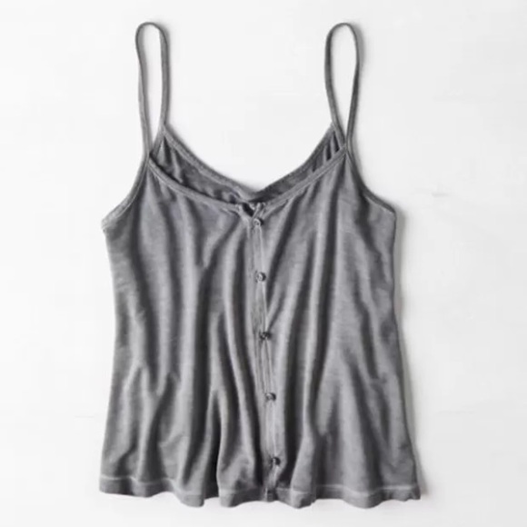 American eagle outfitters gray cropped tank top