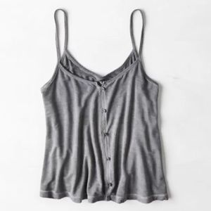American eagle outfitters gray cropped tank top