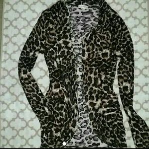 Leopard Print Long Cardigan