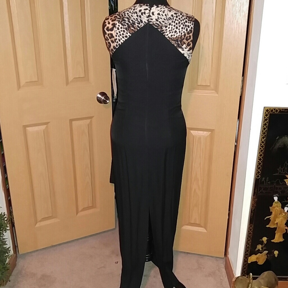 Black animal print dress