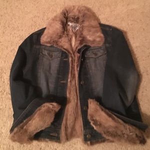 Fur jean jacket