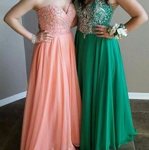 Gorgeous Green embellished Prom Dress