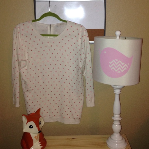 Anne Taylor Loft Pink Stars Sweater-Shirt - Picture 3 of 4