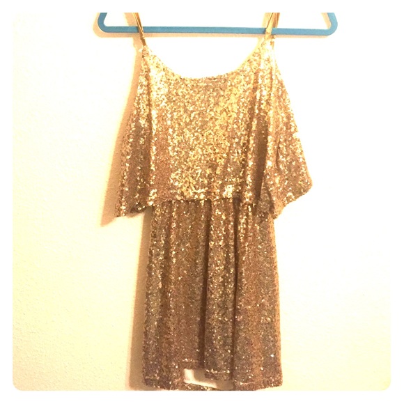 TOBI Gold Glitter Dress