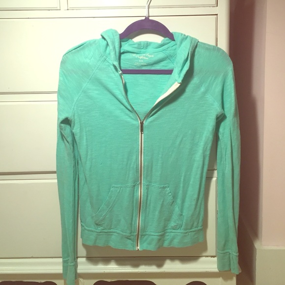 sea green hoodie zip up