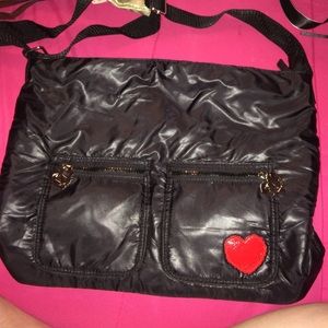 Black DKNY messenger bag