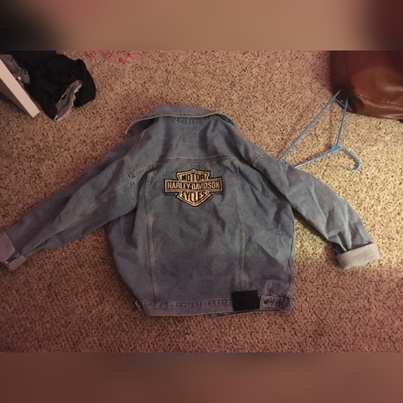 Real Vintage Harley Davidson Denim Biker Jacket - Picture 1 of 2