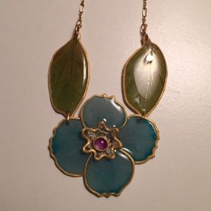 Pedal necklace with gold chain