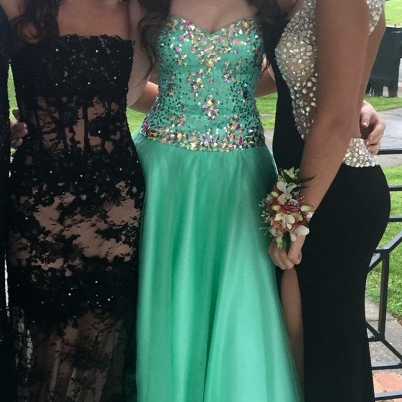 Riva Seafoam Mint Green Prom Dress Ball Gown Size2