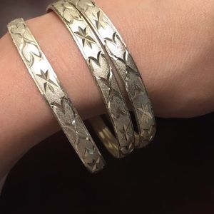 Silver bangle bracelets