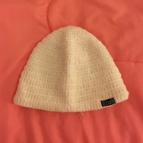 Plain white beanie