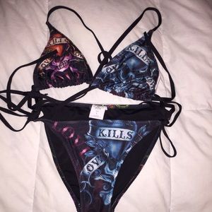 🍷Sexy two piece Ed Hardy string bikini.👙