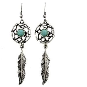Antique Silver & Turquoise dream Cacher Earrings