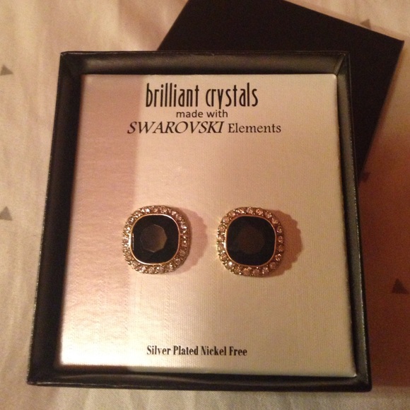 Sterling silver and diamond earrings.