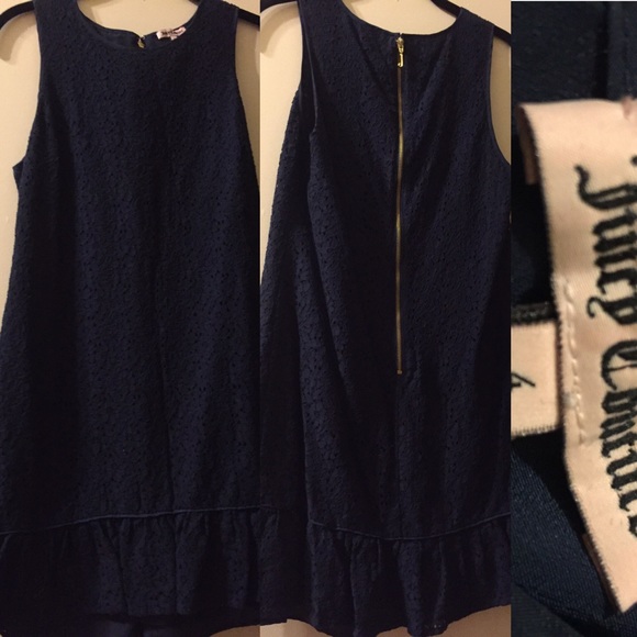 Navy Blue Lace Eyelet tank dress