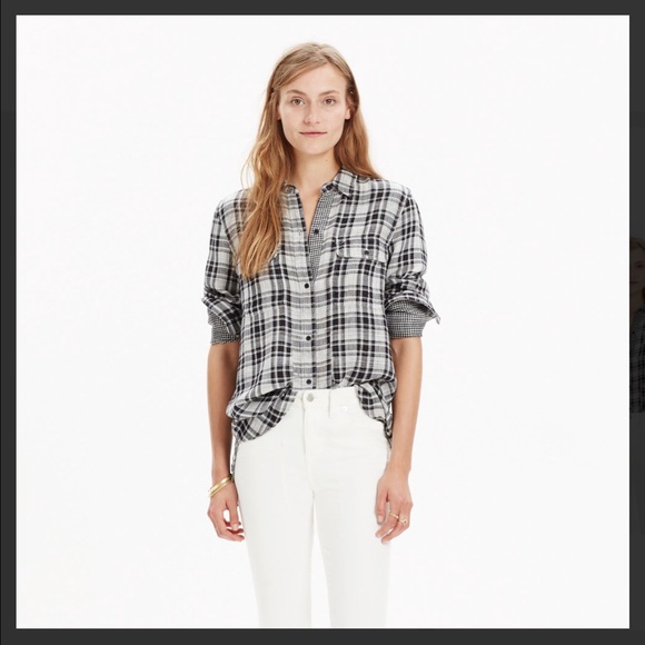 Madewell
Black Ex-boyfriend Shirt In Kemp Plaid