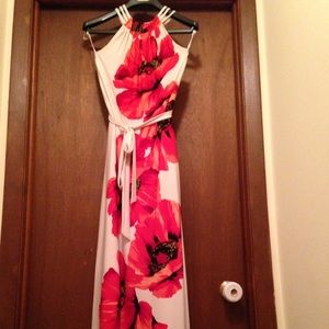 Red and white women's dress